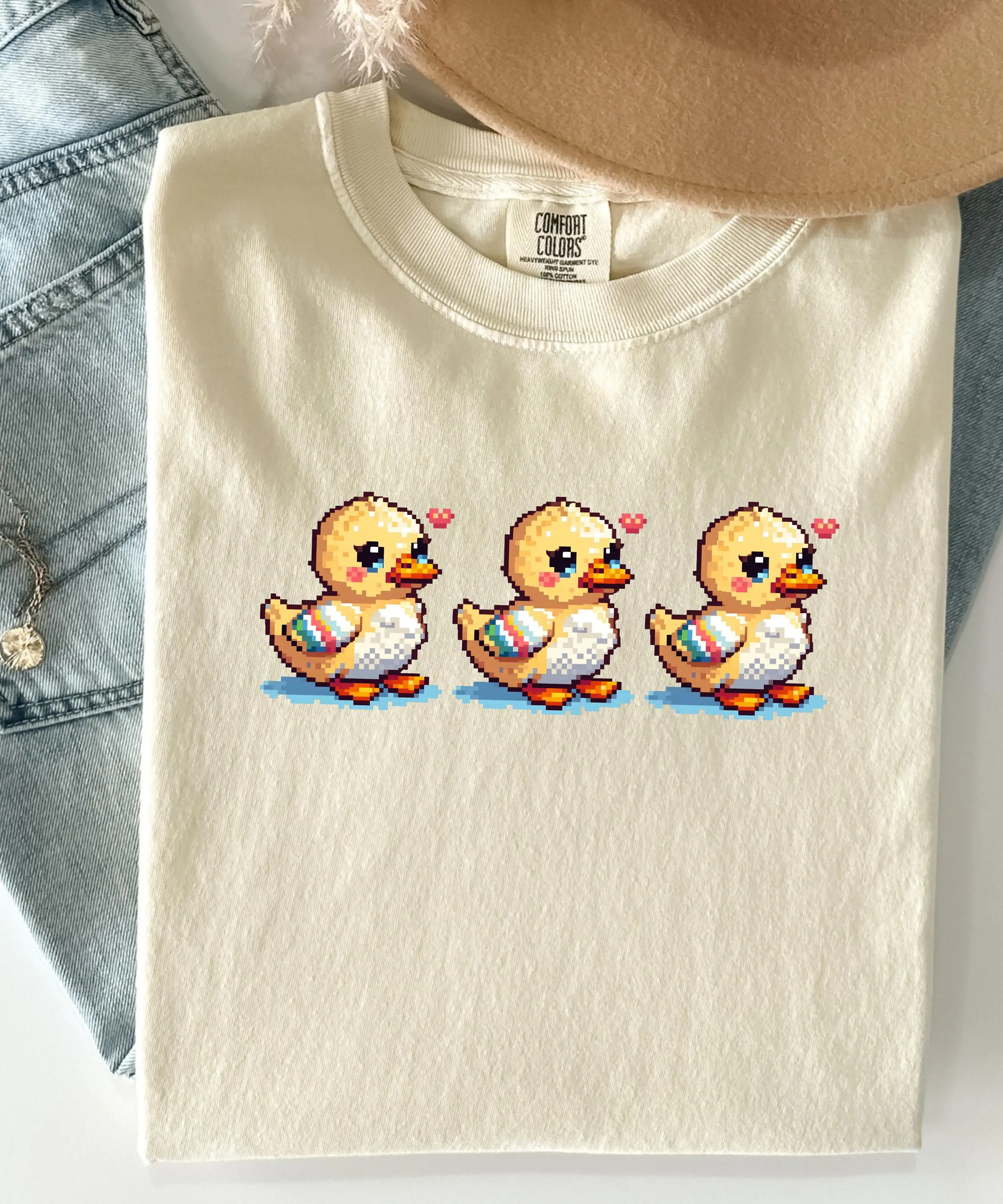Camiseta Pixel Cute Ducks Retr - Retro Gaming T Shirt avaliação e preço