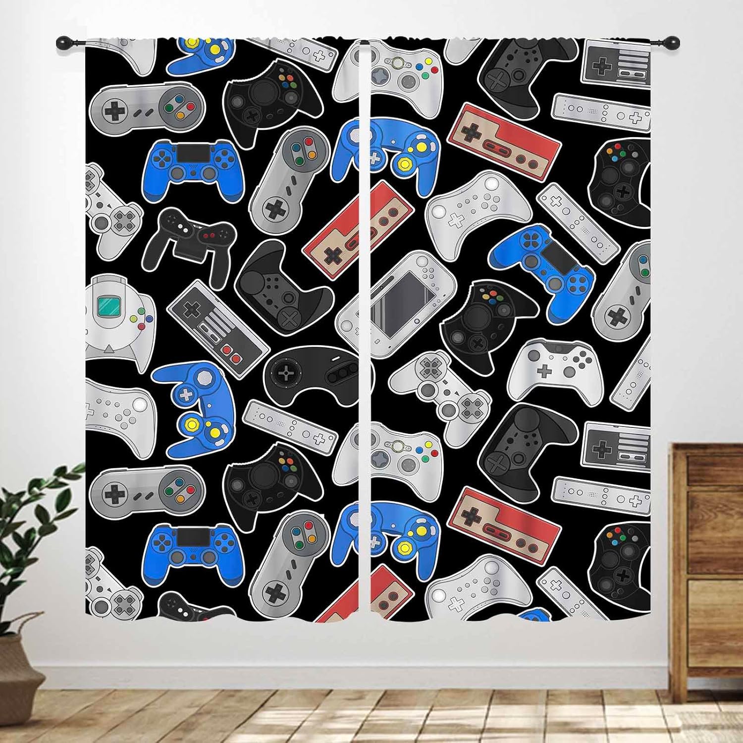Cortinas com Estampa de Contro - Retro Gaming Youtube avaliação e preço
